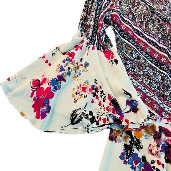 UMGEE WOMEN’S CUTE AND COLORFUL, FLOWY FLORAL OPEN KIMONO SIZE MEDIUM - Picture 6 of 9